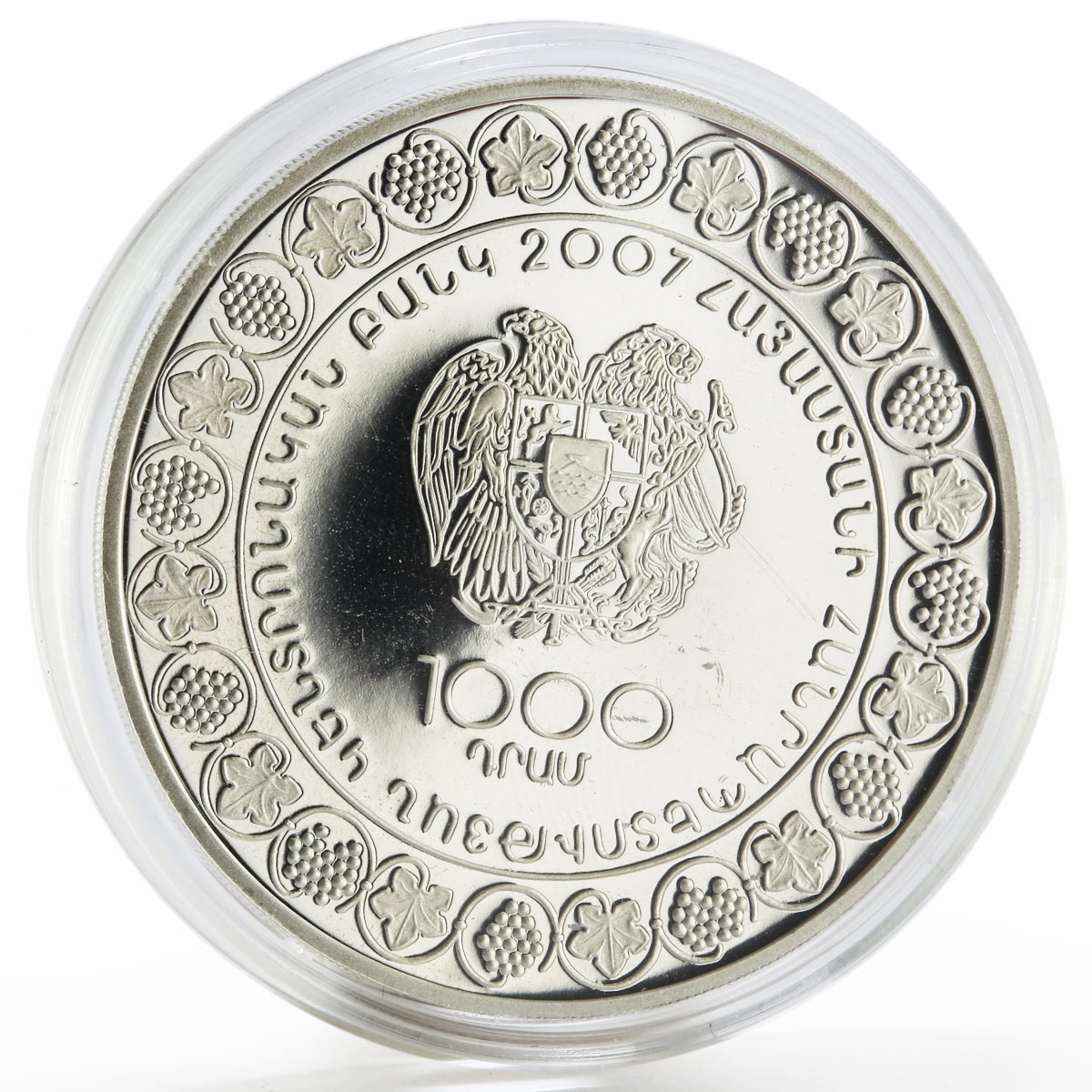 Armenia 1000 dram Bunches of Grapes proof silver coin 2007