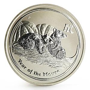 Australia 50 cents Lunar Calendar series II Year of the Mouse silver coin 2008