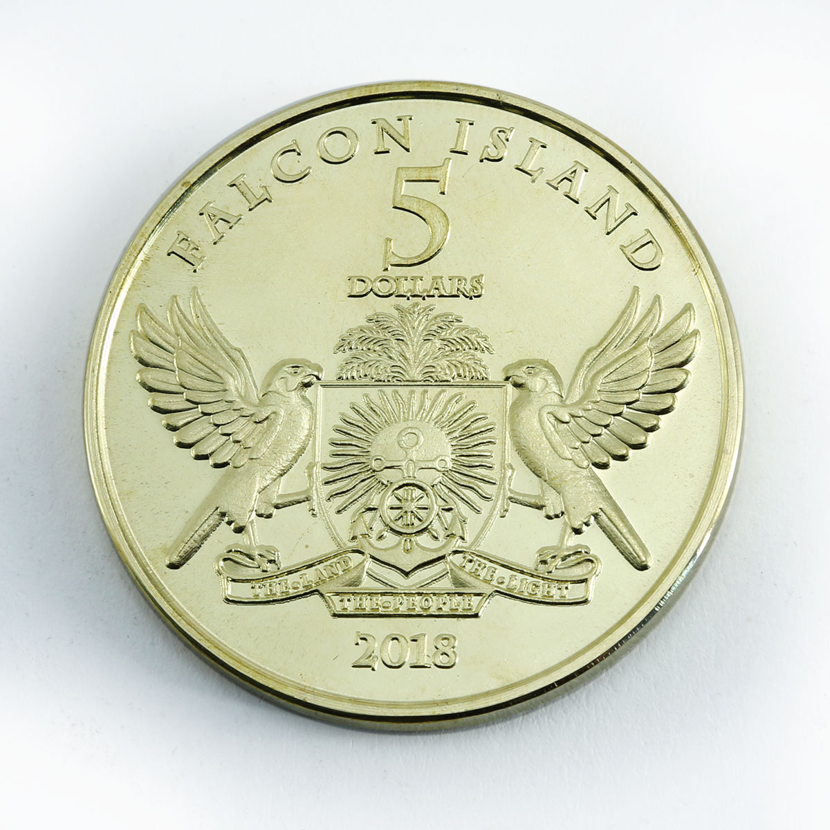 Falcon Island 5 dollars Siberian birds Golden eagle coin 2018