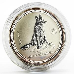 Australia 50 cents Lunar Calendar series I Year of the Dog silver coin 2006