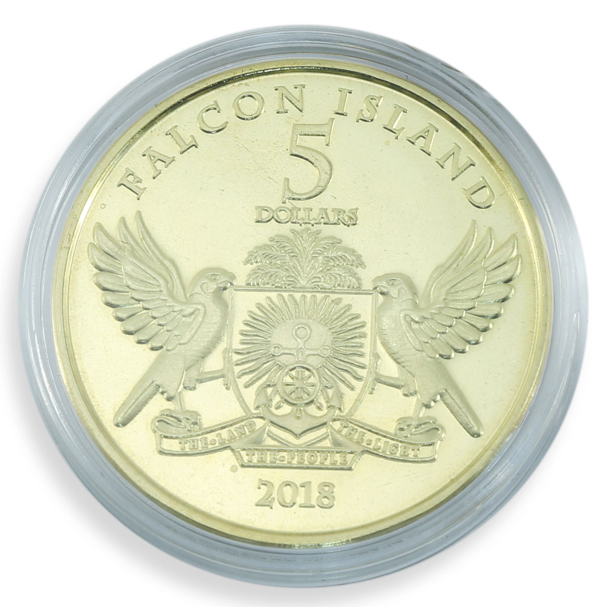 Falcon Island 5 dollars Siberian birds Golden eagle coin 2018