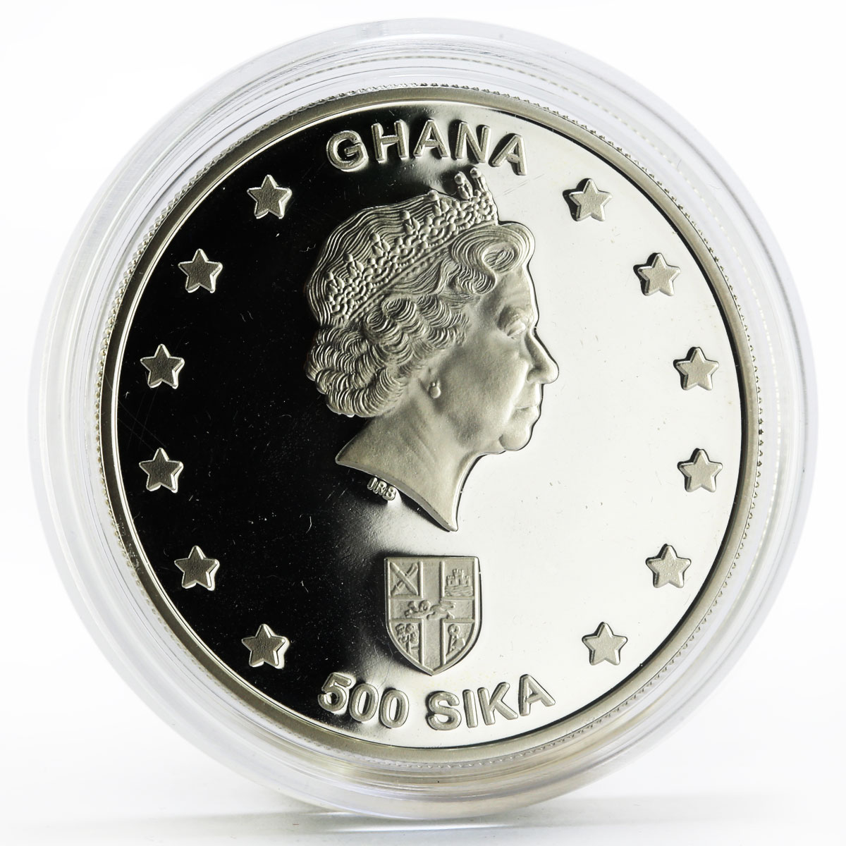 Ghana 500 sika Ancient Phoenician Ship Sea Navigation silver coin 2002