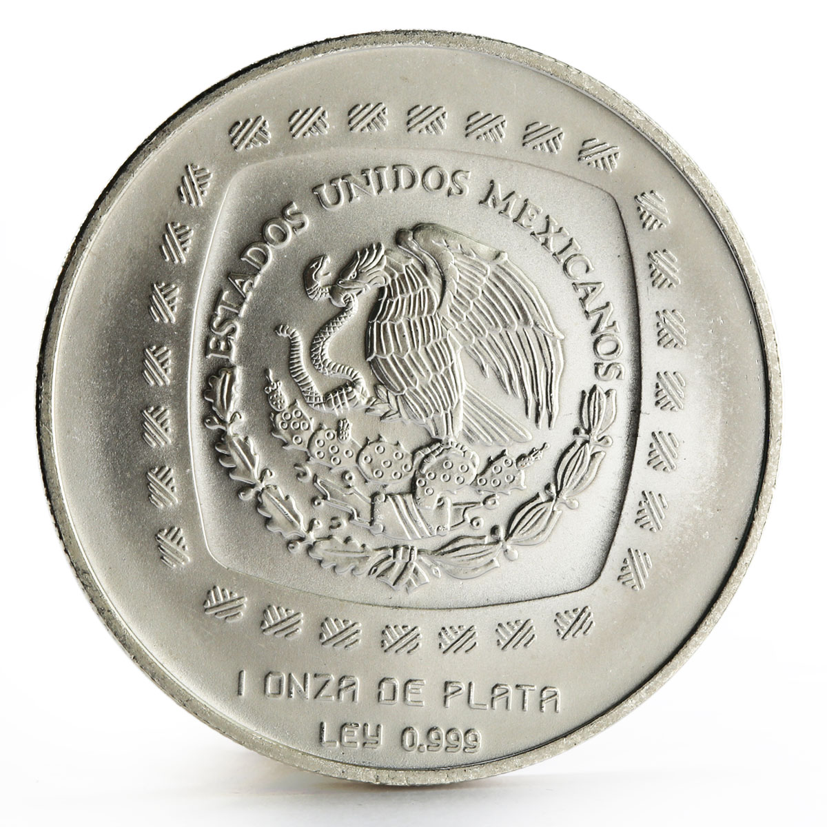 Mexico 5 pesos Precolombina series El Luchador silver coin 1996