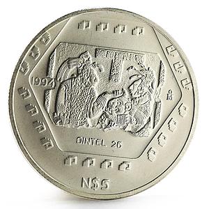 Mexico 5 pesos Precolombina series Dintel silver coin 1994