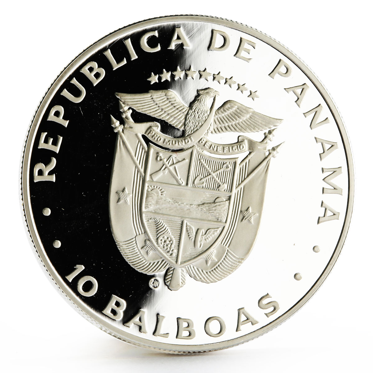 Panama 10 balboas Football World Cup in Spain Two Players proof silver coin 1982