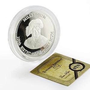Zambia 1000kwacha Millennium series 100th Birthday of Queen Mum silver coin 2000