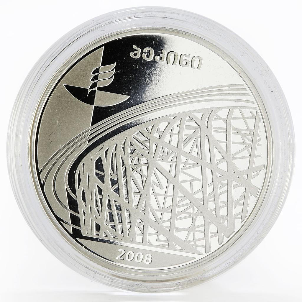 Georgia 20 lari Beijing Olympic Games series Runners proof silver coin 2008