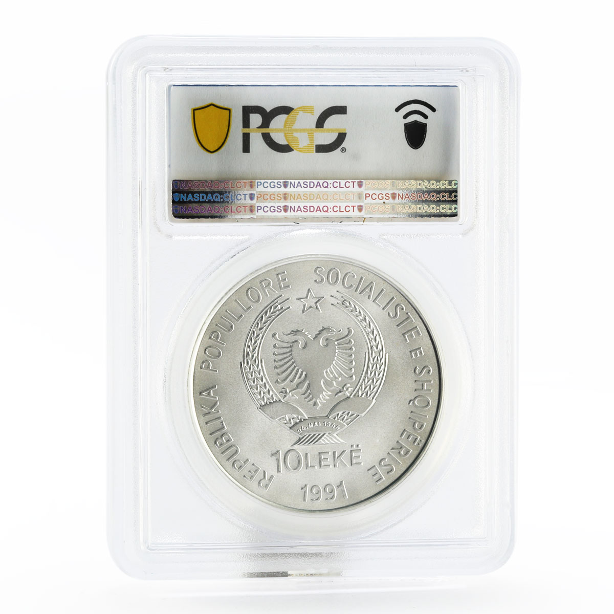 Albania 10 leke Equerestian Horse and Rider MS69 PCGS silver coin 1991