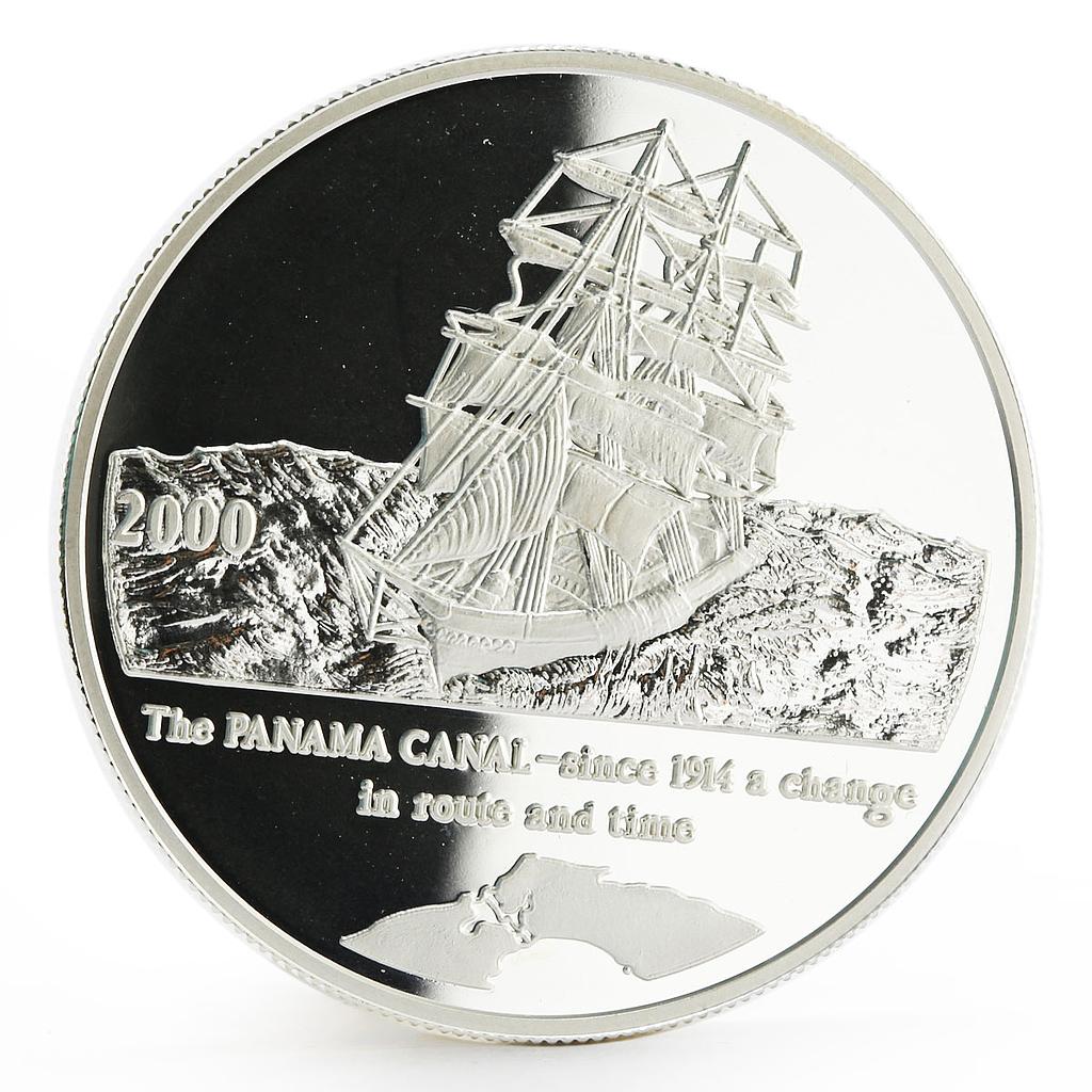 Congo 10 francs Panama Canal series Sailing Ship proof silver coin 2000