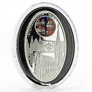 Niue 1 dollar Gothic Cathedrals series Stephansdom colored silver coin 2010