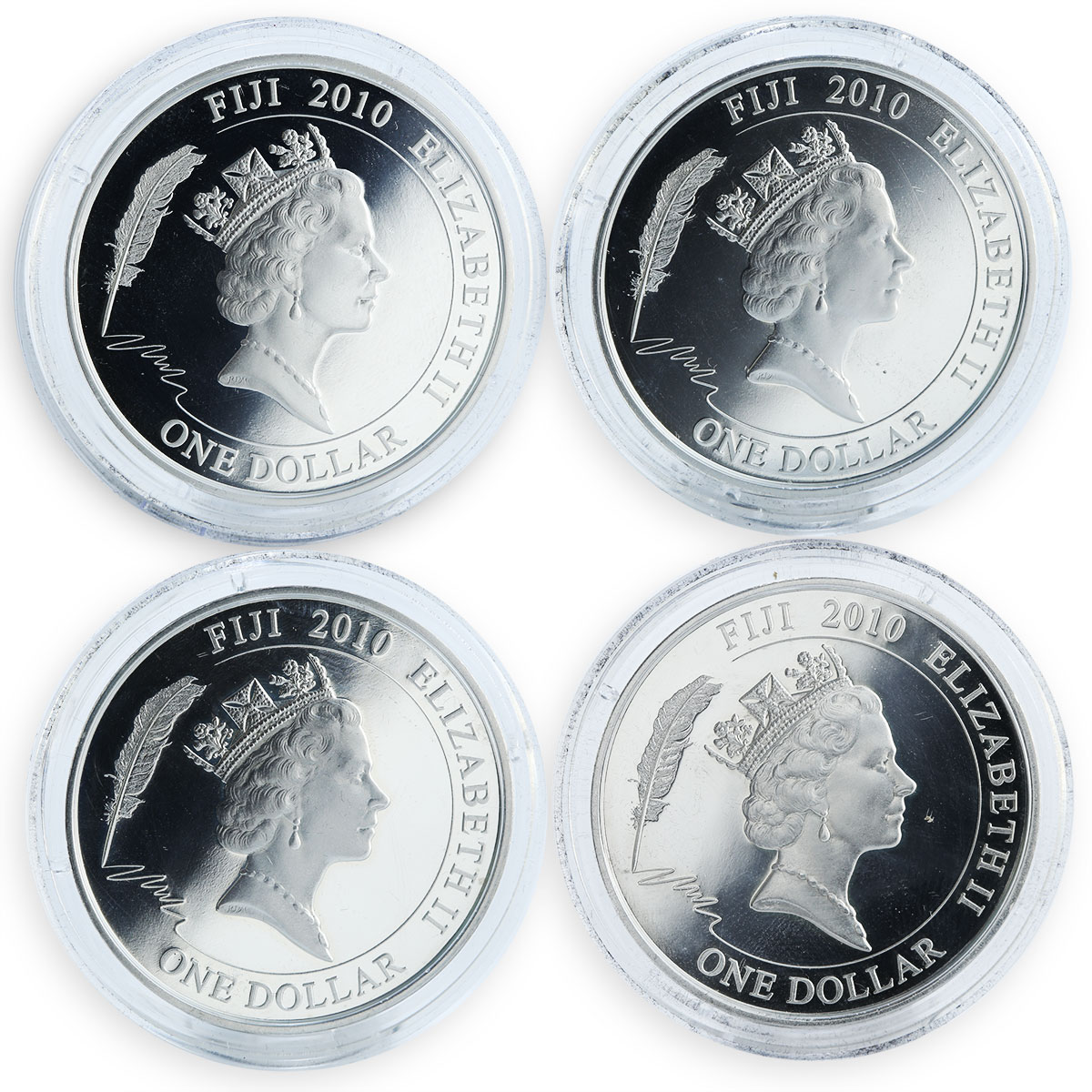 Fiji 1 dollar, Set of 4 х1 Oz, H. C. ANDERSEN, Fairy Tales, silver, proof 2010