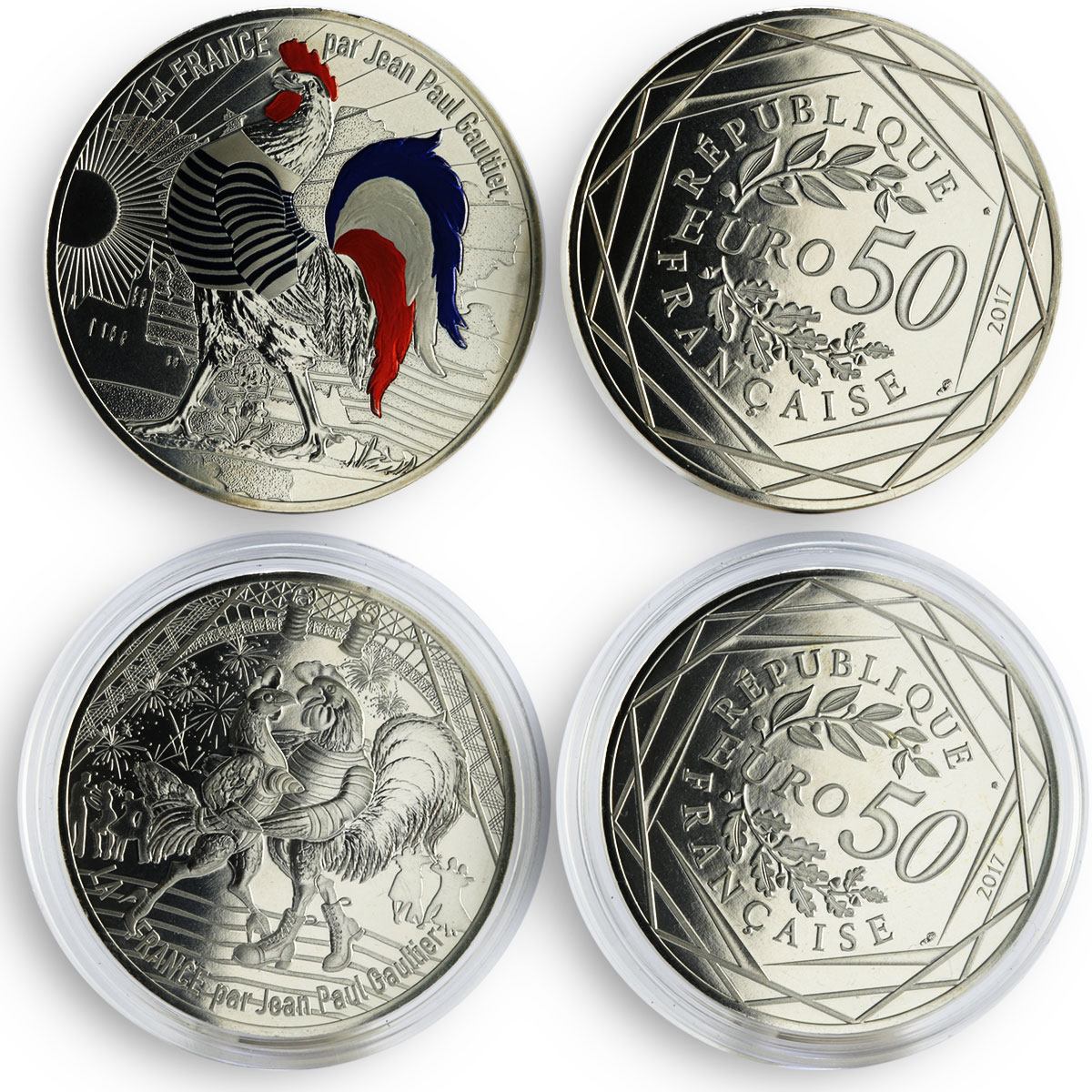 France set of 14 coins Visions of France by Jean Paul Gaultier silver coins 2017