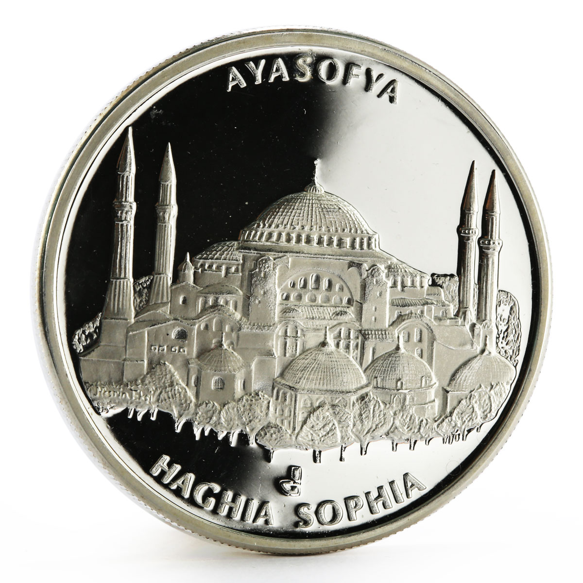 Turkey 10000000 lira Famous Mosques series Haghia Sophia proof silver coin 2002