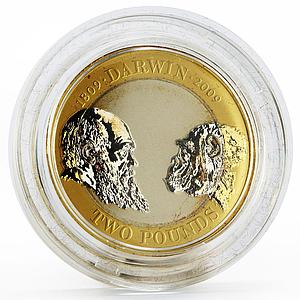 Britain 2 pounds 250th Anniversary of Charles Darwin piedfort silver coin 2009