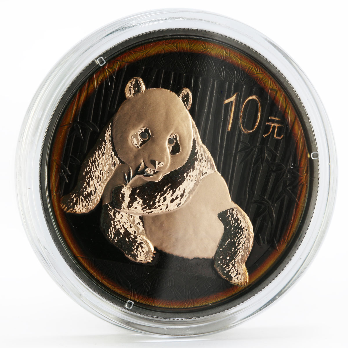 China 10 yuan Eclipse of the Sun series Panda Bear colored silver coin 2015
