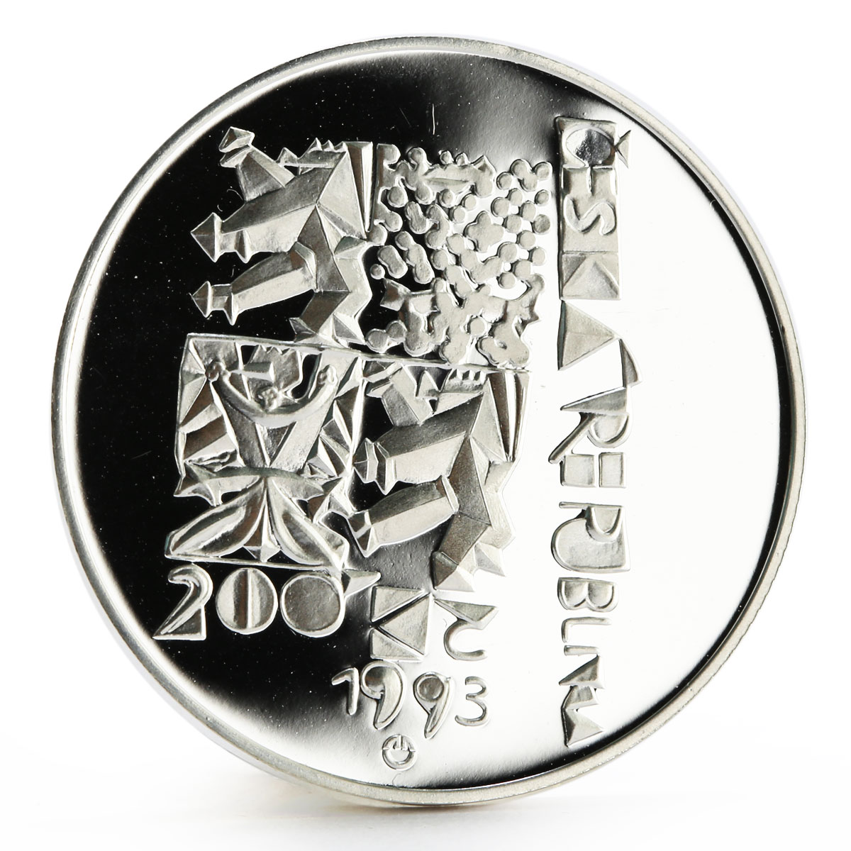 Czech Republic 200 korun First Anniversary of the Constitution silver coin 1993
