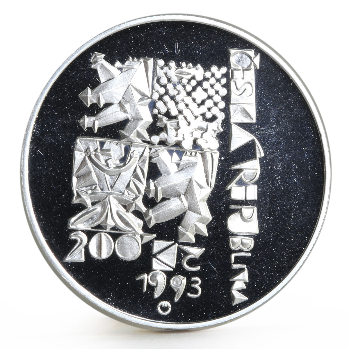 Czech Republic 200 korun First Anniversary of the Constitution silver coin 1993