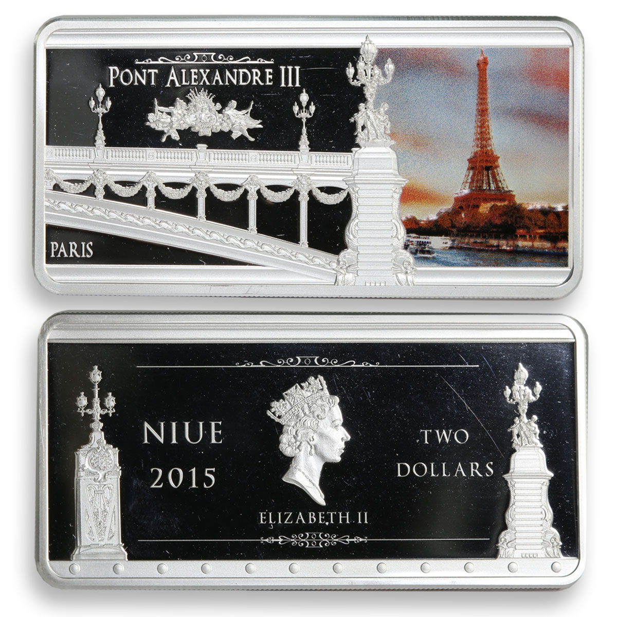 Niue set of 2 coins Famous Bridges Troitsky Alexander III proof silver coin 2015