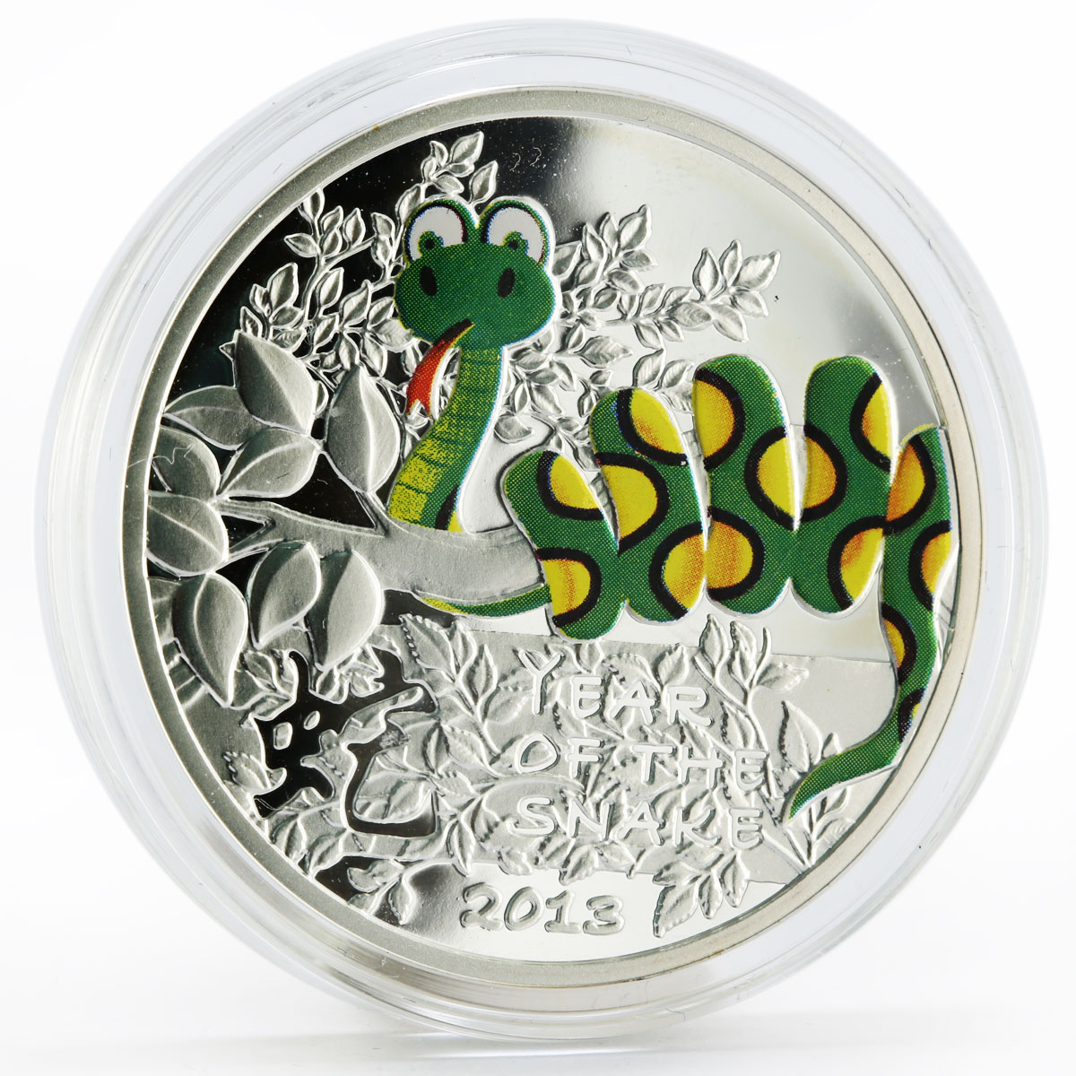Niue 1 dollar Lunar Calendar series Year of the Snake colored silver coin 2012