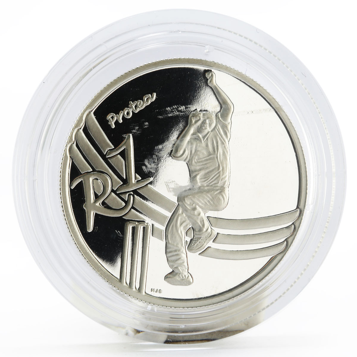 South Africa 1 rand Protea series Cricket World Cup proof silver coin 2003