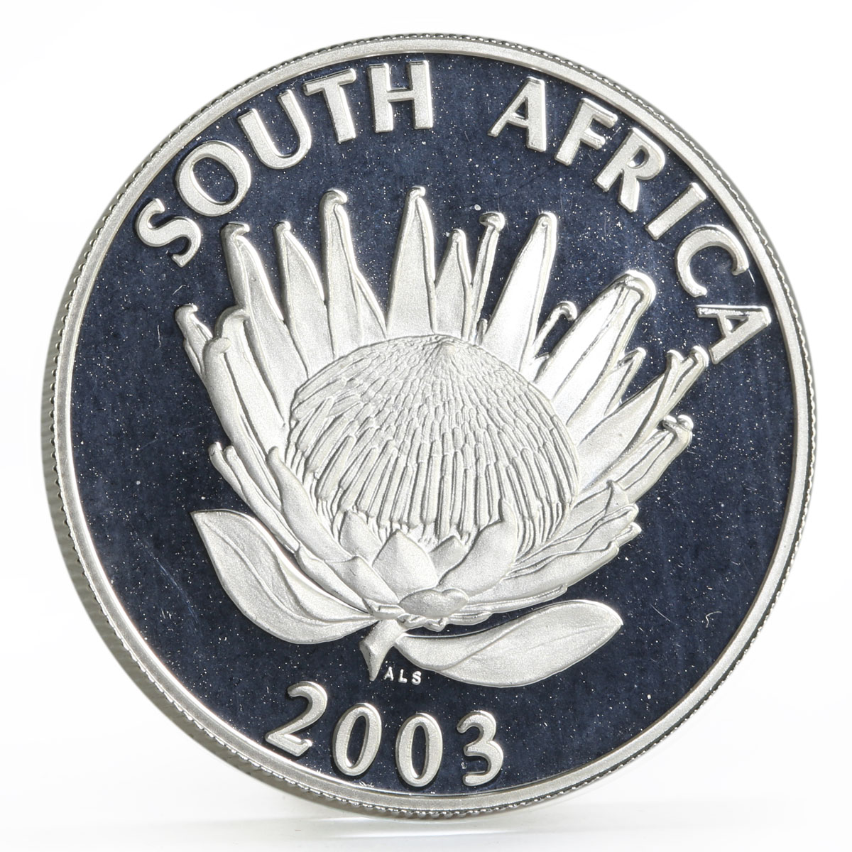 South Africa 1 rand Protea series Cricket World Cup proof silver coin 2003