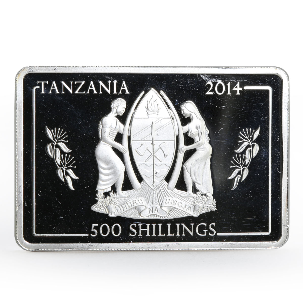 Tanzania 500 shillings Navy Flagships series HMS Bulwark proof silver coin 2014