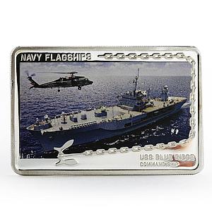 Tanzania 500 shillings Navy Flagships series USS Blue Ridge silver coin 2014