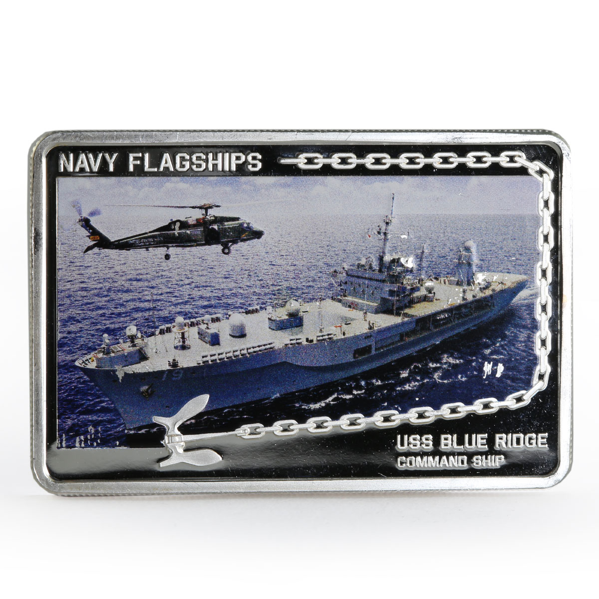 Tanzania 500 shillings Navy Flagships series USS Blue Ridge silver coin 2014