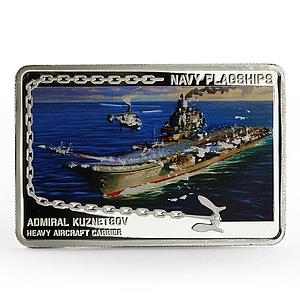 Tanzania 500 shillings Navy Flagships series Admiral Kuznetsov silver coin 2014