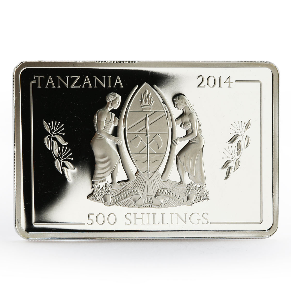 Tanzania 500 shillings Navy Flagships series Charles de Gaulle silver coin 2014