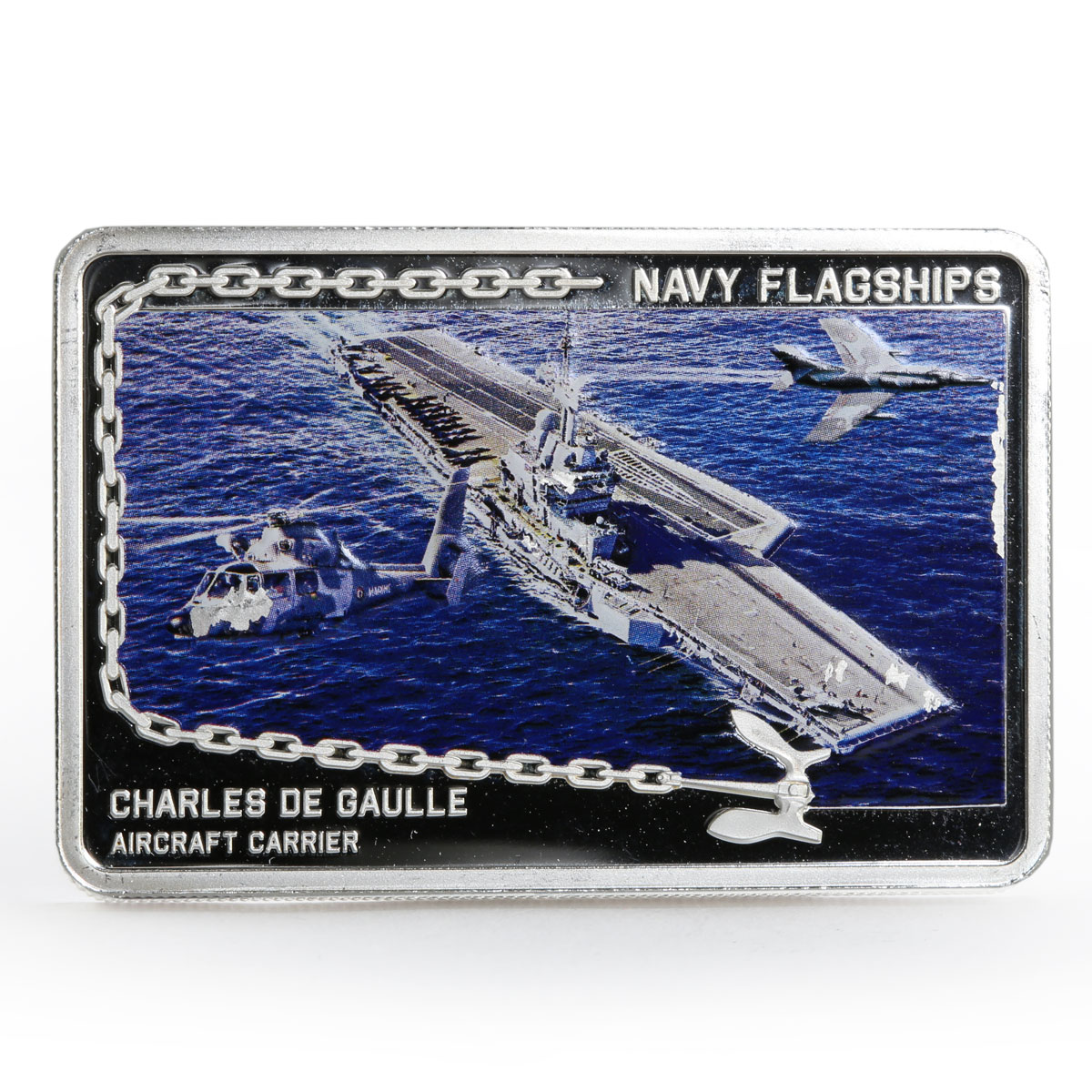 Tanzania 500 shillings Navy Flagships series Charles de Gaulle silver coin 2014
