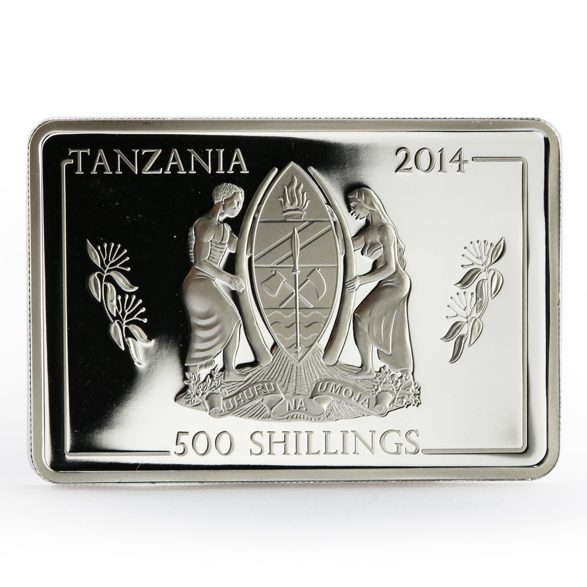 Tanzania 500 shillings Navy Flagships series Charles de Gaulle silver coin 2014