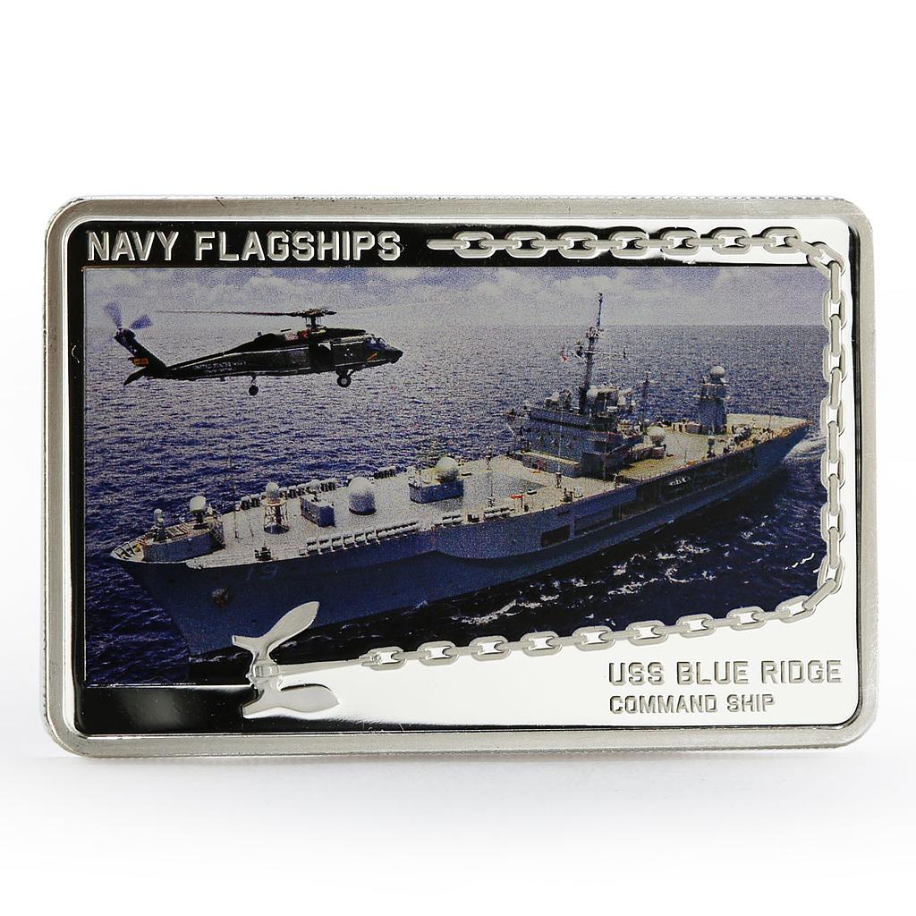 Tanzania 500 shillings Navy Flagships series USS Blue Ridge silver coin 2014