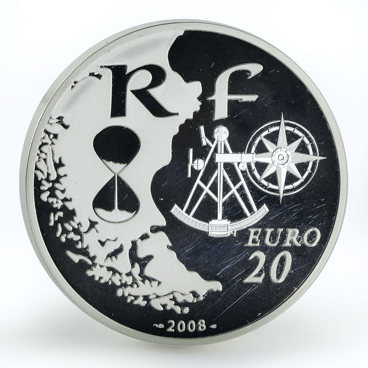 France 20 euro Rouen Armada proof silver coin 2008
