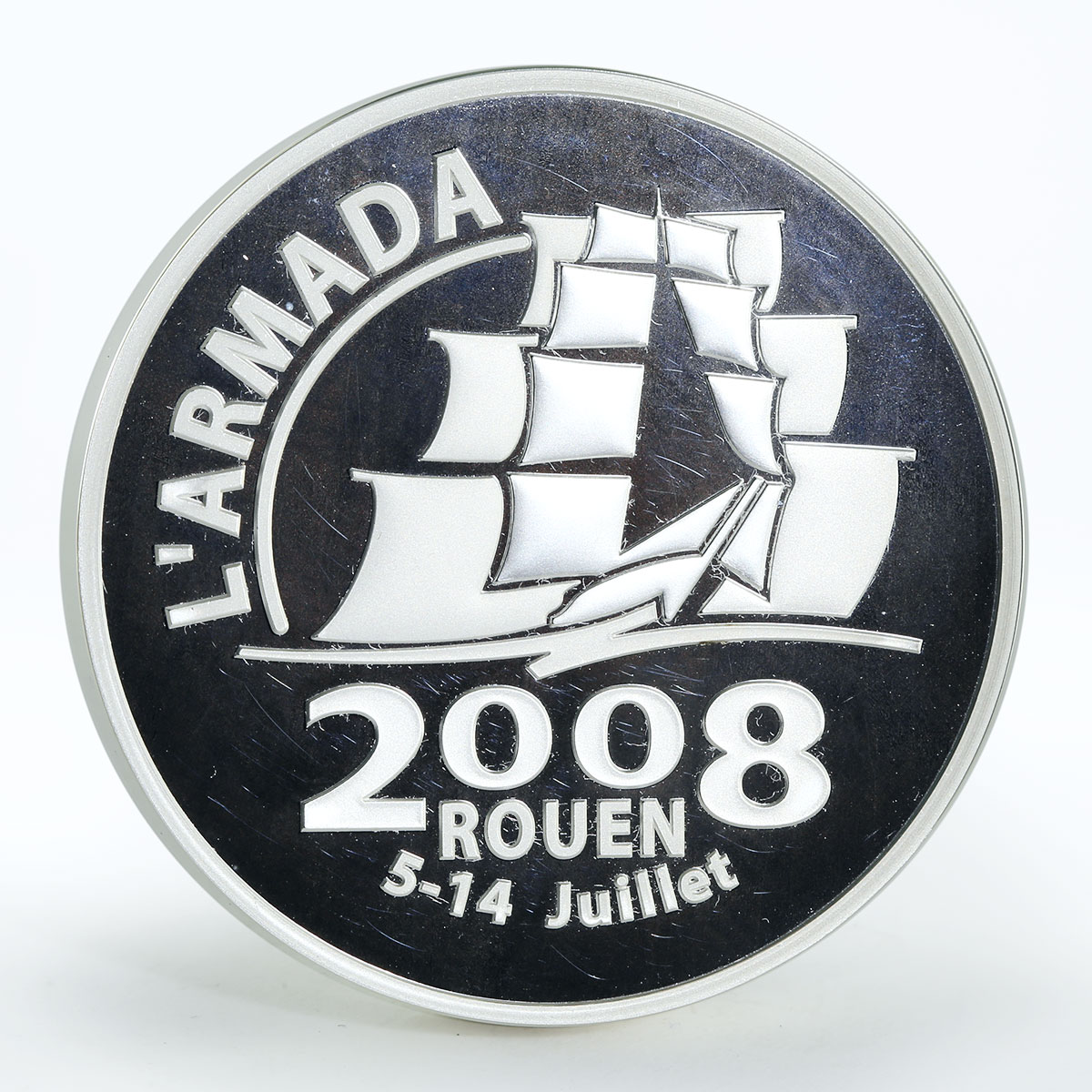 France 20 euro Rouen Armada proof silver coin 2008