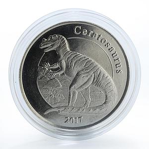 France Mayotte 1 franc Ceratosaurus dinosaur coin 2017