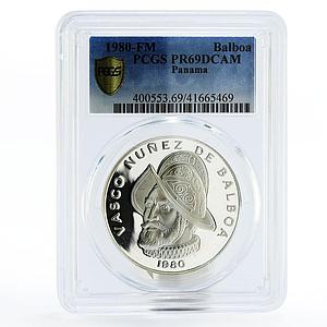 Panama 1 balboa Explorer Vasco Nunez de Balboa PR69 PCGS proof silver coin 1980