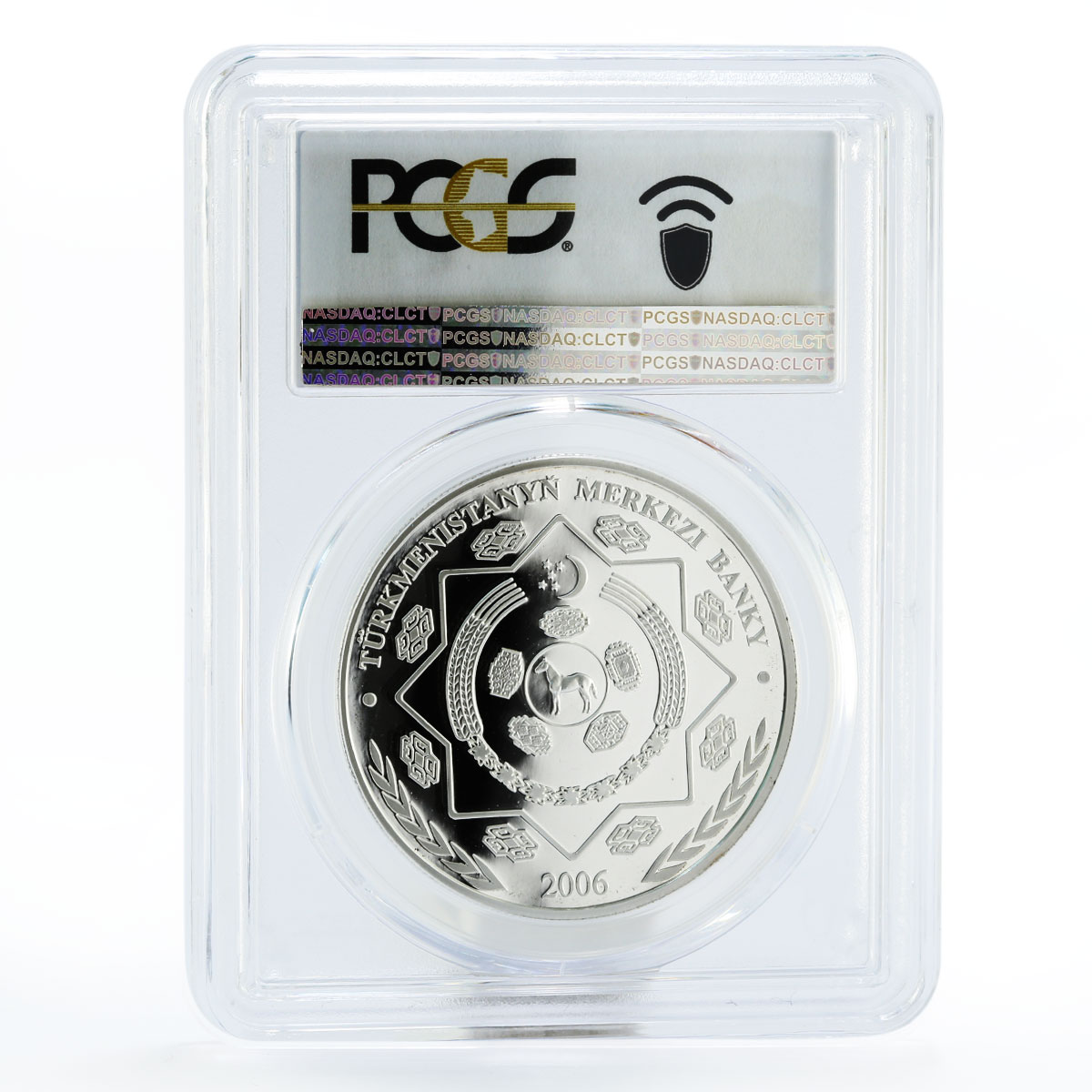 Turkmenistan 1000 manat Big Bustard PR69 PCGS silver coin 2006