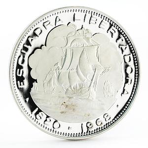 Chile 10 pesos Escuadra Libertadora Ship proof silver coin 1968