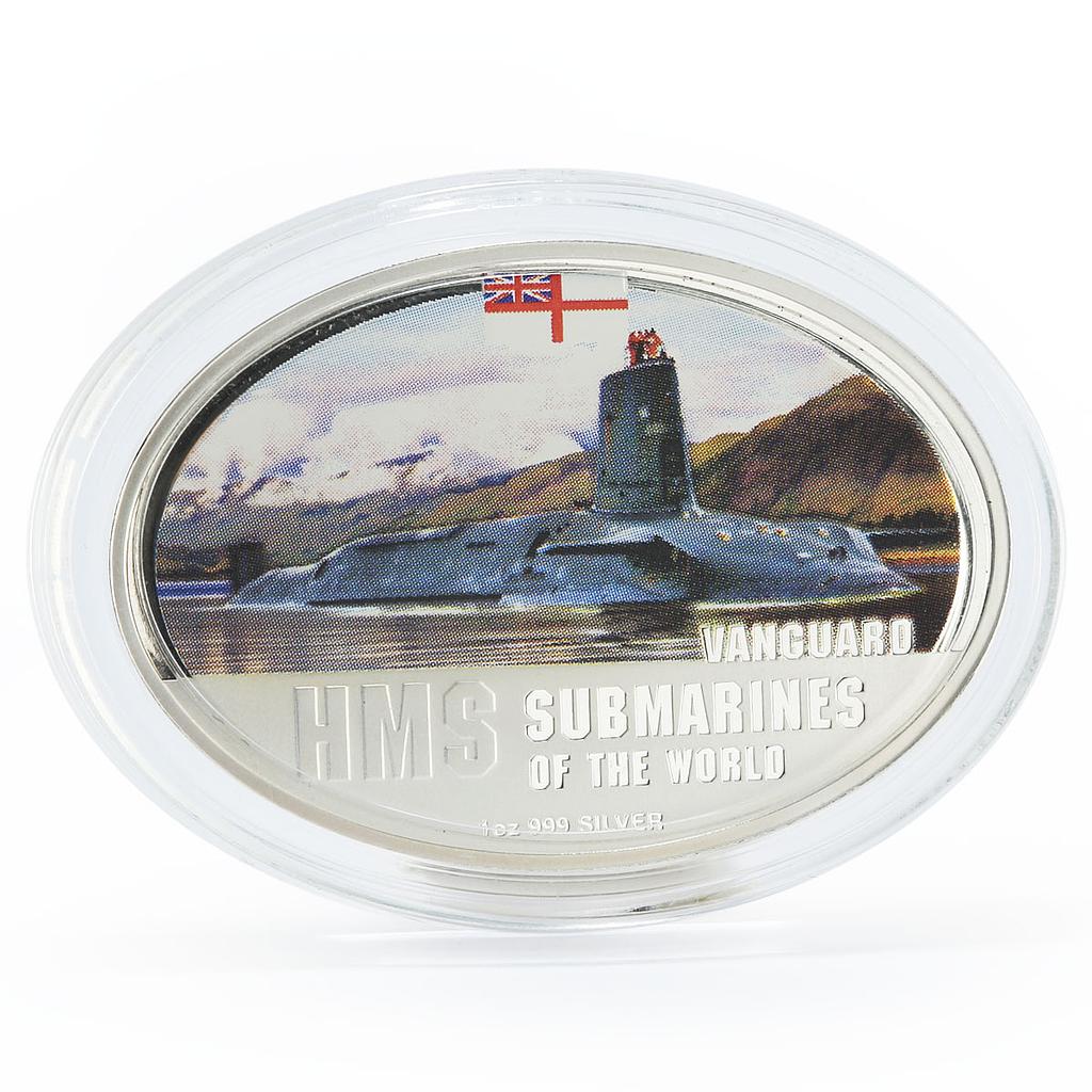 Fiji 2 dollars Submarines of the World series HMS Vanguard silver coin 2010