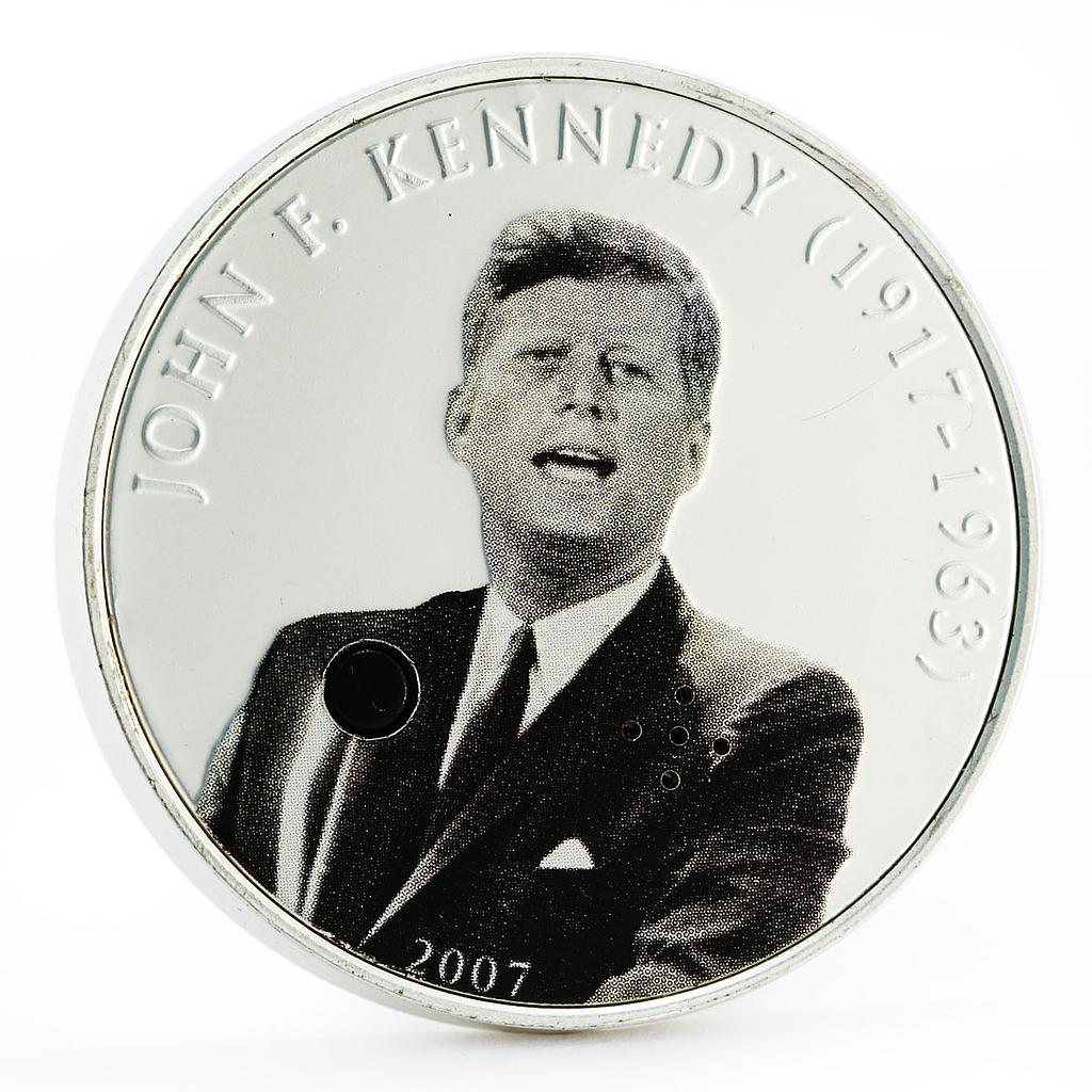 Mongolia 500 togrog Famous Politicians series John F. Kennedy silver coin 2007