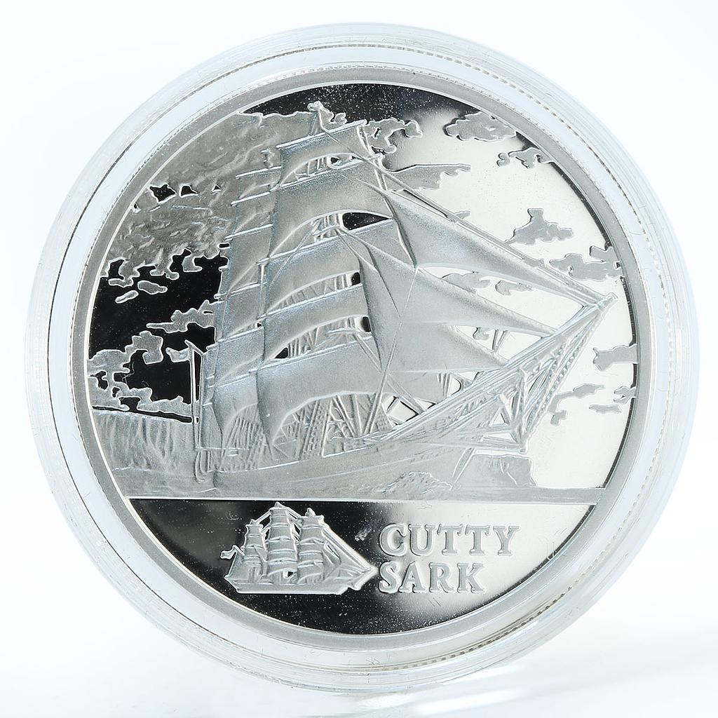 Belarus 20 rubles Seafaring Cutty Sark Ship Clipper hologram silver coin 2011