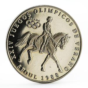 Panama 1 balboa Seoul Olympic Summer Games series Equestrian CuNi coin 1988