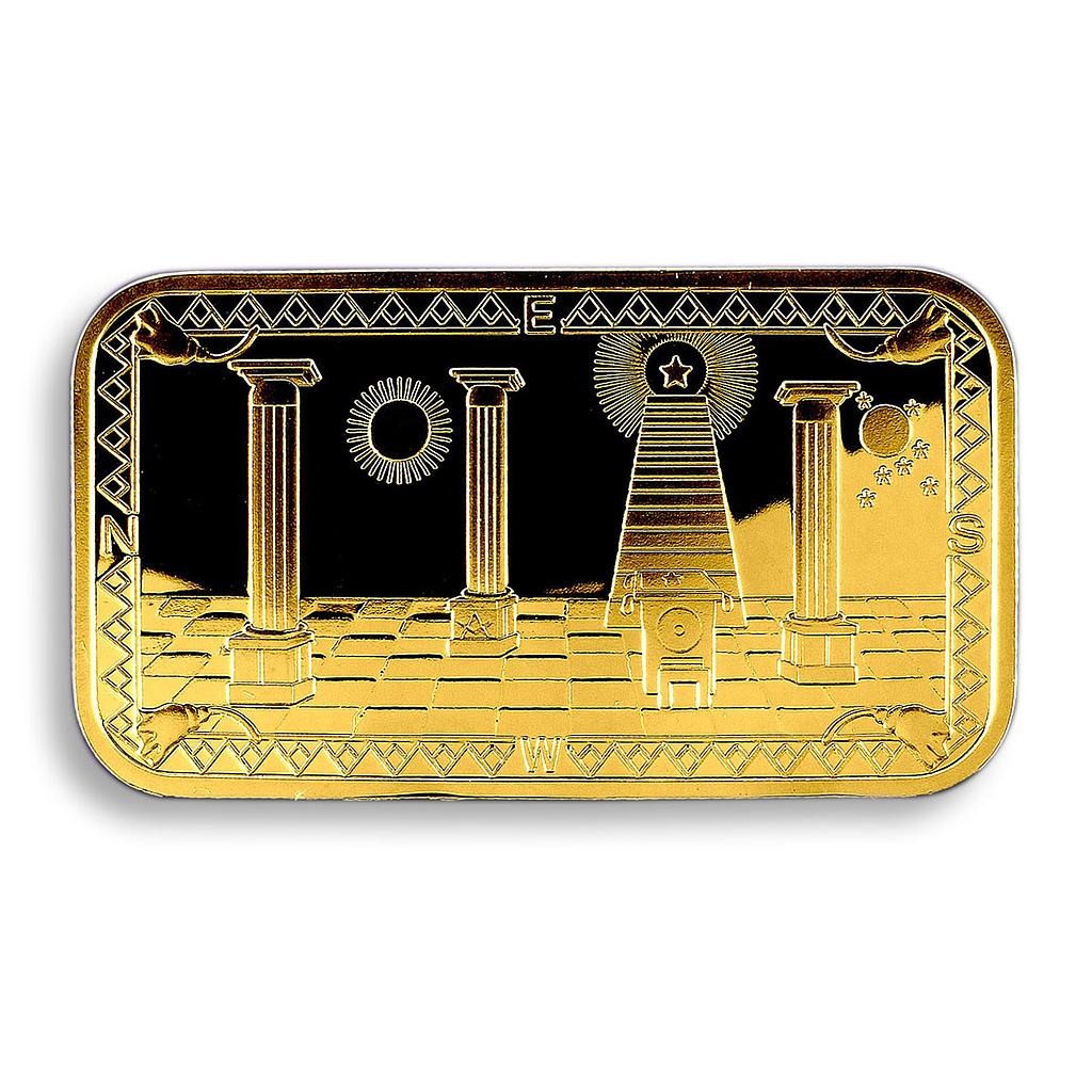 Free Masonic, gold Plated bar, Symbol