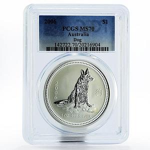 Australia 1 dollar Year of the Dog MS70 PCGS silver coin 2006