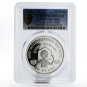 Dominican Republic 10 pesos Year of Child PR68 PCGS silver coin 1982