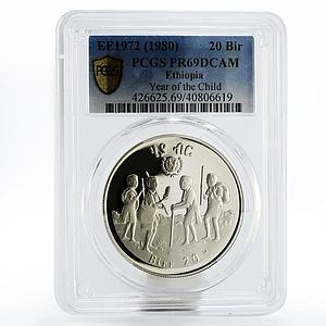 Ethiopia 20 birr International Year of the Child PR69 PCGS silver coin 1980