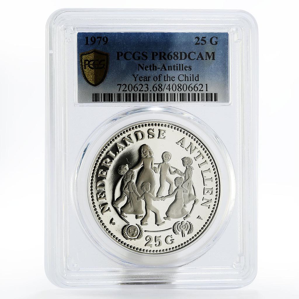 Netherlands 25 gulden International Year of the Child PR68 PCGS silver coin 1979