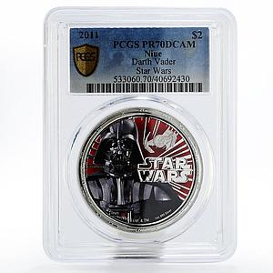 Niue 2 dollars Star Wars Darth Vader series PR70 PCGS silver coin 2011