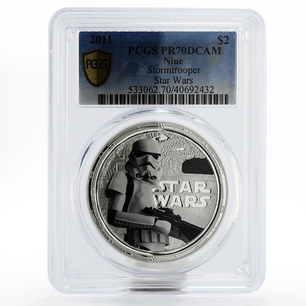 Niue 2 dollars Star Wars series Stormtrooper PR70 PCGS silver coin 2011